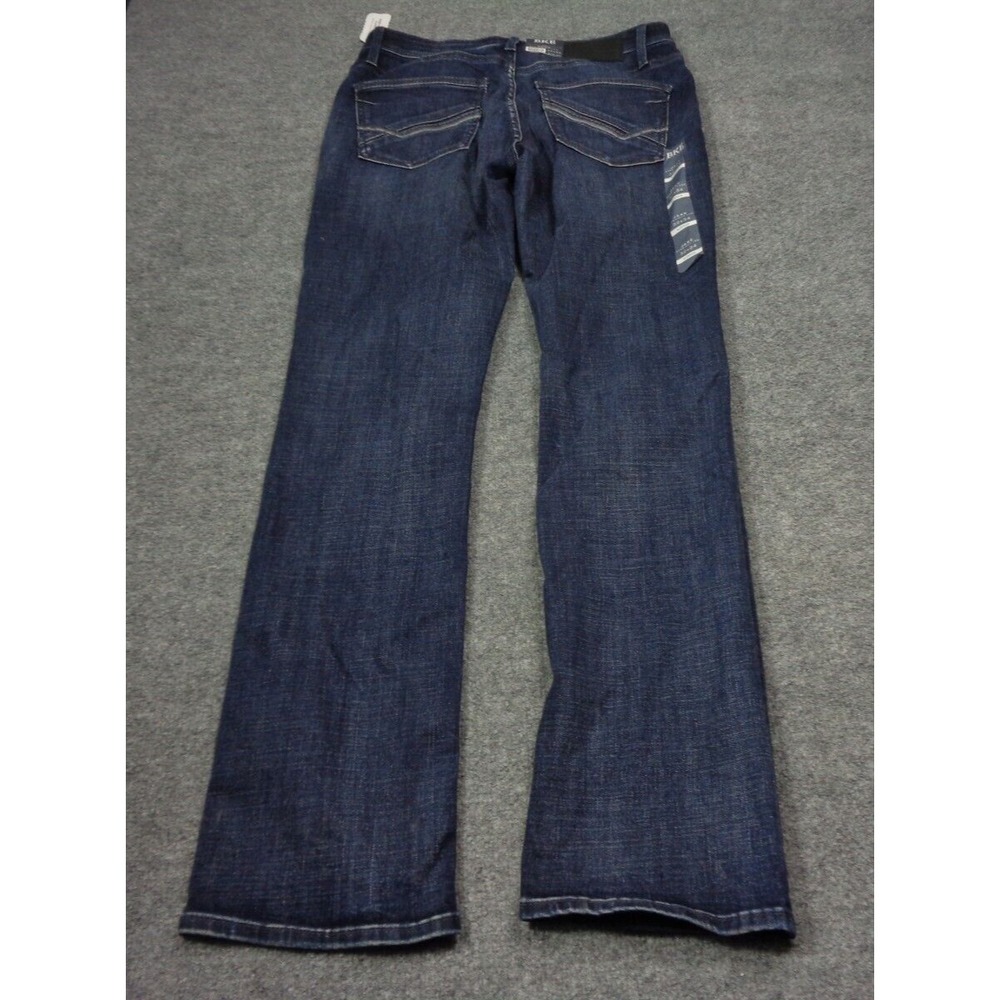 BKE Jean Men 32x34 Blue Jake Straight Buckle Denim Stretch Thick Stitch Werstern - Picture 7 of 13